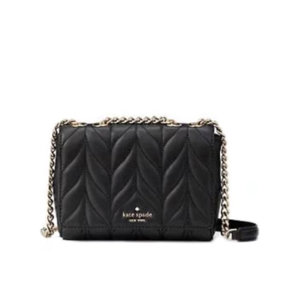 ♠️ Kate Spade Briar Lane Quilted Emelyn Chain Shoulder Bag Crossbody (Black) ♠️